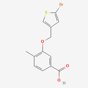 molecular formula C13H11BrO3S B1526119 3-[(5-溴噻吩-3-基)甲氧基]-4-甲基苯甲酸 CAS No. 1293039-30-1