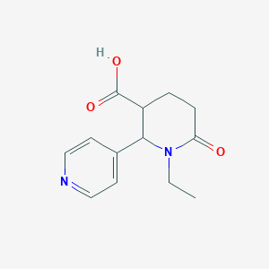 molecular formula C13H16N2O3 B15261194 1-Ethyl-6-oxo-2-(pyridin-4-yl)piperidine-3-carboxylic acid 