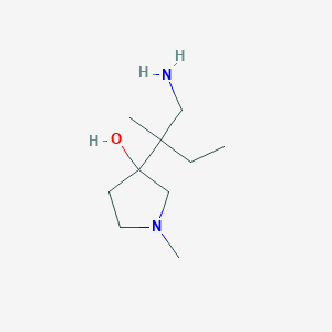 molecular formula C10H22N2O B15261198 3-(1-Amino-2-methylbutan-2-yl)-1-methylpyrrolidin-3-ol 