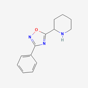 molecular formula C13H15N3O B15261219 2-(3-Phenyl-1,2,4-oxadiazol-5-yl)piperidine 