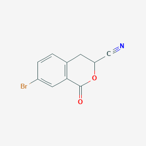 molecular formula C10H6BrNO2 B15261233 7-Bromo-1-oxo-3,4-dihydro-1H-2-benzopyran-3-carbonitrile 