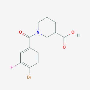 molecular formula C13H13BrFNO3 B1526124 1-[(4-Bromo-3-fluorophenyl)carbonyl]piperidine-3-carboxylic acid CAS No. 1281975-40-3