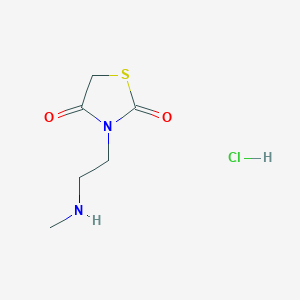 molecular formula C6H11ClN2O2S B15261241 3-(2-(Methylamino)ethyl)thiazolidine-2,4-dione hydrochloride CAS No. 1864074-02-1