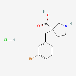 molecular formula C12H15BrClNO2 B1526127 3-[(3-Bromophenyl)methyl]pyrrolidine-3-carboxylic acid hydrochloride CAS No. 1354963-41-9
