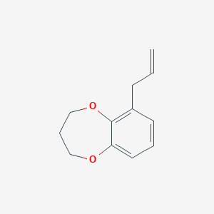 molecular formula C12H14O2 B15261278 6-(Prop-2-en-1-yl)-3,4-dihydro-2H-1,5-benzodioxepine 