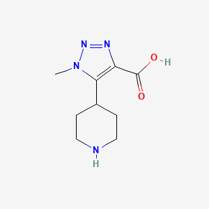 molecular formula C9H14N4O2 B15261282 1-Methyl-5-(piperidin-4-yl)-1H-1,2,3-triazole-4-carboxylic acid 