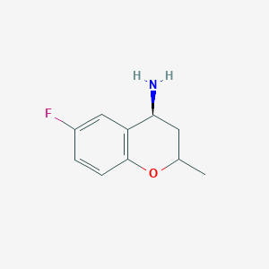 molecular formula C10H12FNO B15261290 (4S)-6-Fluoro-2-methyl-3,4-dihydro-2H-1-benzopyran-4-amine 