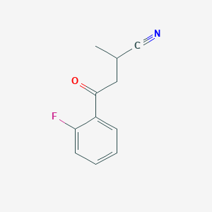 molecular formula C11H10FNO B1526135 4-(2-Fluorophenyl)-2-methyl-4-oxobutanenitrile CAS No. 1181267-65-1