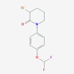 molecular formula C12H12BrF2NO2 B1526140 3-Bromo-1-[4-(difluoromethoxy)phenyl]piperidin-2-one CAS No. 1354949-37-3