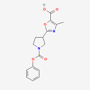 4-Methyl-2-[1-(phenoxycarbonyl)pyrrolidin-3-yl]-1,3-oxazole-5-carboxylic acid