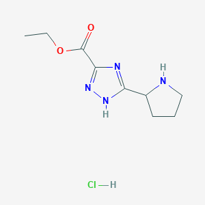 Ethyl 3-(pyrrolidin-2-yl)-1H-1,2,4-triazole-5-carboxylate hydrochloride