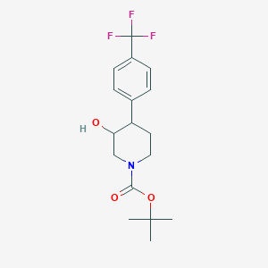 molecular formula C17H22F3NO3 B1526153 叔丁基 3-羟基-4-[4-(三氟甲基)苯基]哌啶-1-羧酸酯 CAS No. 1004619-28-6