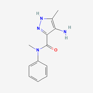 molecular formula C12H14N4O B1526196 4-氨基-N,5-二甲基-N-苯基-1H-吡唑-3-甲酰胺 CAS No. 1346268-79-8