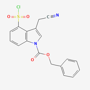 Benzyl 4-(chlorosulfonyl)-3-(cyanomethyl)-1H-indole-1-carboxylate