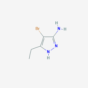 molecular formula C5H8BrN3 B1526200 4-溴-3-乙基-1H-吡唑-5-胺 CAS No. 1376333-10-6