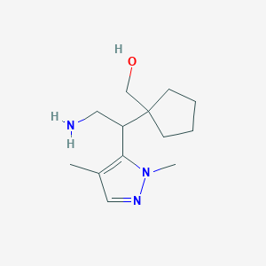 {1-[2-amino-1-(1,4-dimethyl-1H-pyrazol-5-yl)ethyl]cyclopentyl}methanol