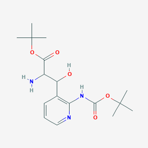 molecular formula C17H27N3O5 B15262676 tert-Butyl 2-amino-3-(2-{[(tert-butoxy)carbonyl]amino}pyridin-3-yl)-3-hydroxypropanoate 