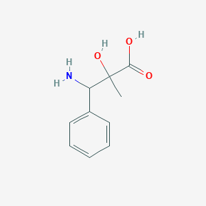 molecular formula C10H13NO3 B15262683 3-Amino-2-hydroxy-2-methyl-3-phenylpropanoic acid 