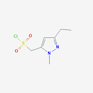 (3-ethyl-1-methyl-1H-pyrazol-5-yl)methanesulfonyl chloride