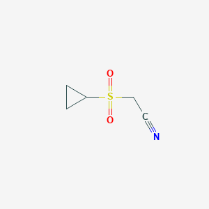 molecular formula C5H7NO2S B1526272 环丙烷磺酰基乙腈 CAS No. 1349716-02-4