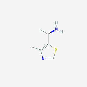 molecular formula C6H10N2S B15262720 (1R)-1-(4-methyl-1,3-thiazol-5-yl)ethan-1-amine 