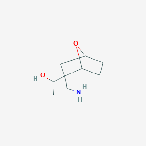 molecular formula C9H17NO2 B15262729 1-[2-(Aminomethyl)-7-oxabicyclo[2.2.1]heptan-2-yl]ethan-1-ol 