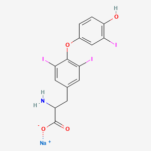 molecular formula C15H11I3NNaO4 B15262745 Sodium 2-amino-3-[4-(4-hydroxy-3-iodophenoxy)-3,5-diiodophenyl]propanoate 