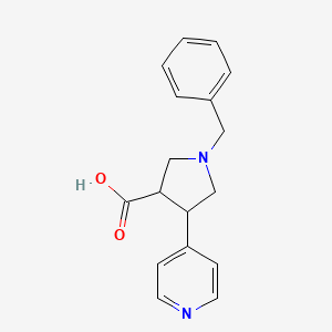 molecular formula C17H18N2O2 B15262749 1-Benzyl-4-(pyridin-4-yl)pyrrolidine-3-carboxylic acid 