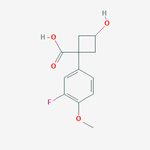 (1S,3s)-1-(3-fluoro-4-methoxyphenyl)-3-hydroxycyclobutane-1-carboxylic acid