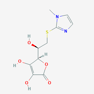 molecular formula C10H12N2O5S B15262810 (5R)-3,4-Dihydroxy-5-[(1R)-1-hydroxy-2-[(1-methyl-1H-imidazol-2-yl)sulfanyl]ethyl]-2,5-dihydrofuran-2-one 