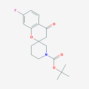 tert-Butyl 7-fluoro-4-oxo-3,4-dihydrospiro[1-benzopyran-2,3'-piperidine]-1'-carboxylate