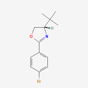 molecular formula C13H16BrNO B1526283 (S)-2-(4-溴苯基)-4-叔丁基-4,5-二氢恶唑 CAS No. 1305322-94-4