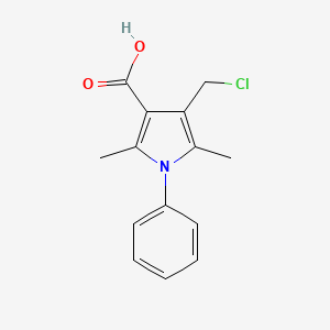 molecular formula C14H14ClNO2 B15262836 4-(Chloromethyl)-2,5-dimethyl-1-phenyl-1H-pyrrole-3-carboxylic acid 