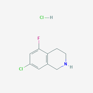 molecular formula C9H10Cl2FN B15262840 7-Chloro-5-fluoro-1,2,3,4-tetrahydroisoquinoline hydrochloride 