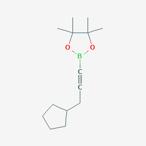 molecular formula C14H23BO2 B1526286 2-(3-环戊基-1-炔-1-基)-4,4,5,5-四甲基-1,3,2-二氧杂硼环丁烷 CAS No. 1487355-69-0