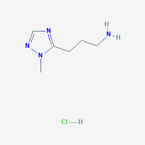 molecular formula C6H13ClN4 B15262866 3-(1-methyl-1H-1,2,4-triazol-5-yl)propan-1-amine hydrochloride 