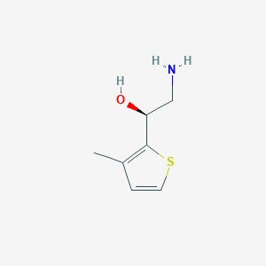 molecular formula C7H11NOS B15262923 (1S)-2-amino-1-(3-methylthiophen-2-yl)ethan-1-ol 