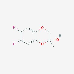 molecular formula C9H8F2O3 B15262954 6,7-Difluoro-2-methyl-2,3-dihydro-1,4-benzodioxin-2-ol 