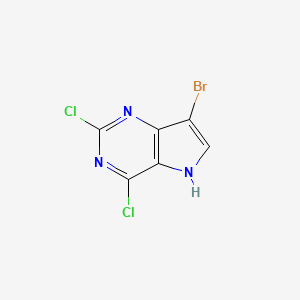 molecular formula C6H2BrCl2N3 B1526296 7-溴-2,4-二氯-5H-吡咯并[3,2-d]嘧啶 CAS No. 1311275-27-0