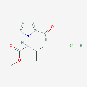 molecular formula C11H16ClNO3 B15262962 Methyl 2-(2-formyl-1H-pyrrol-1-yl)-3-methylbutanoate hydrochloride 