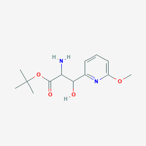 molecular formula C13H20N2O4 B15262976 tert-Butyl 2-amino-3-hydroxy-3-(6-methoxypyridin-2-yl)propanoate 