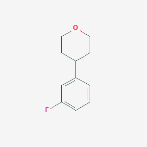 molecular formula C11H13FO B15263001 4-(3-Fluorophenyl)oxane 