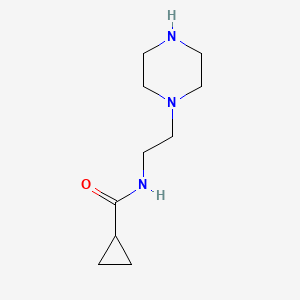 molecular formula C10H19N3O B15263014 N-[2-(Piperazin-1-YL)ethyl]cyclopropanecarboxamide 