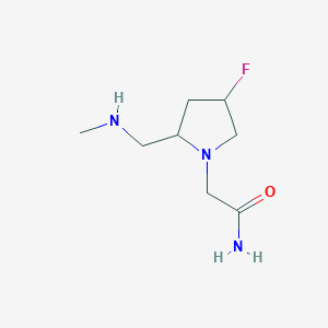 molecular formula C8H16FN3O B15263038 2-{4-Fluoro-2-[(methylamino)methyl]pyrrolidin-1-yl}acetamide 