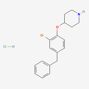 molecular formula C18H21BrClNO B1526305 4-(4-Benzyl-2-bromophenoxy)piperidine hydrochloride CAS No. 1220032-65-4