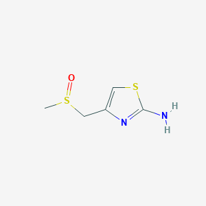 molecular formula C5H8N2OS2 B15263054 4-(Methanesulfinylmethyl)-1,3-thiazol-2-amine 