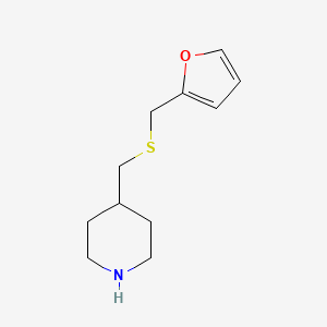 molecular formula C11H17NOS B15263081 4-(((Furan-2-ylmethyl)thio)methyl)piperidine 