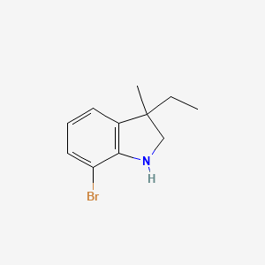 molecular formula C11H14BrN B15263085 7-bromo-3-ethyl-3-methyl-2,3-dihydro-1H-indole 