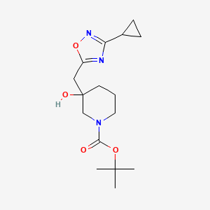 tert-Butyl 3-[(3-cyclopropyl-1,2,4-oxadiazol-5-yl)methyl]-3-hydroxypiperidine-1-carboxylate