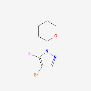 molecular formula C8H10BrIN2O B1526312 4-溴-5-碘-1-(氧杂-2-基)吡唑 CAS No. 1352318-61-6
